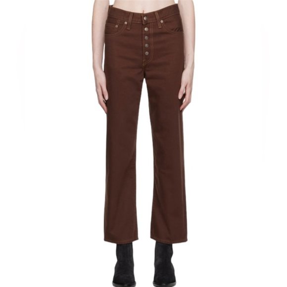 Levi's Denim - NWT Levi's Brown Ribcage Straight Ankle Denim Jeans Size 29X27 High-Rise